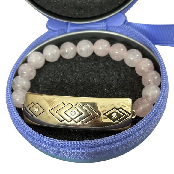 Flare Safety Bracelet Rose Quartz Gold Plated Size Small Never Worn Dead Battery - Picture 3 of 4
